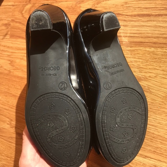 George little girls sz 12 patent black heels w bow - Picture 3 of 3